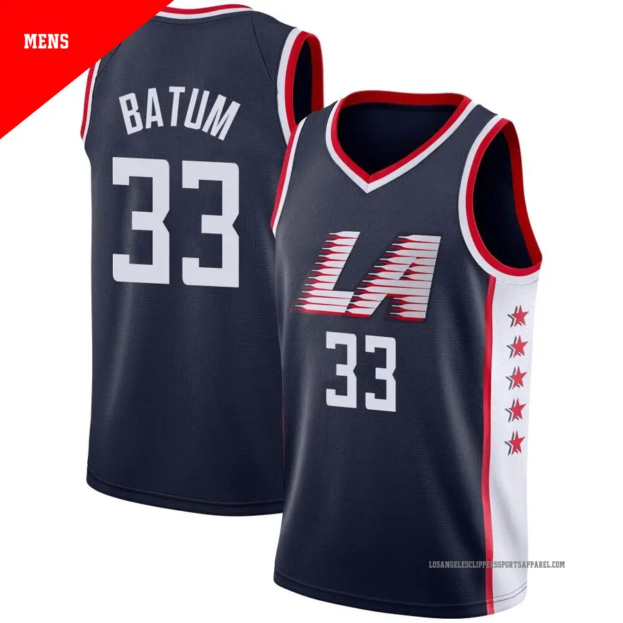 ＃33 Men's Nicolas Batum Los Angeles Clippers 2018/19 Swingman Navy JerseyCity Edition