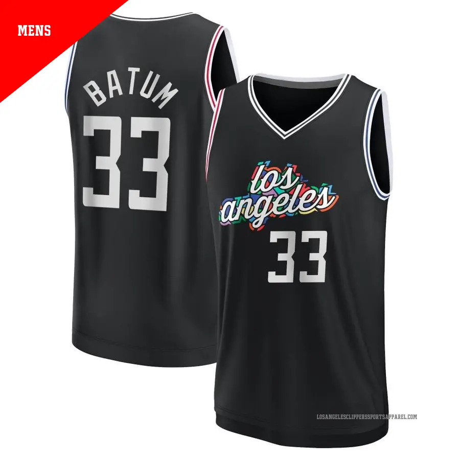 ＃33 Men's Nicolas Batum Los Angeles Clippers 2022/23 Fast Break Black City Edition Jersey