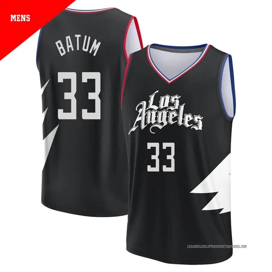 ＃33 Men's Nicolas Batum Los Angeles Clippers 2022/23 Fast Break Black Statement Edition Jersey