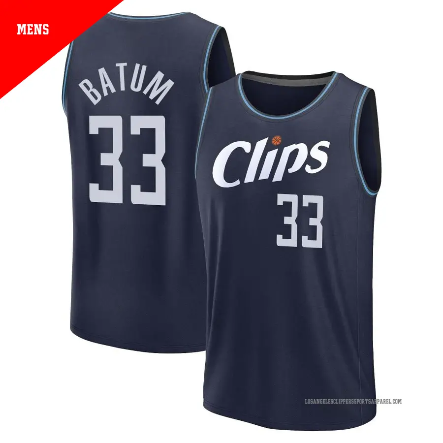 ＃33 Men's Nicolas Batum Los Angeles Clippers 2023/24 Fast Break Black City Edition Jersey