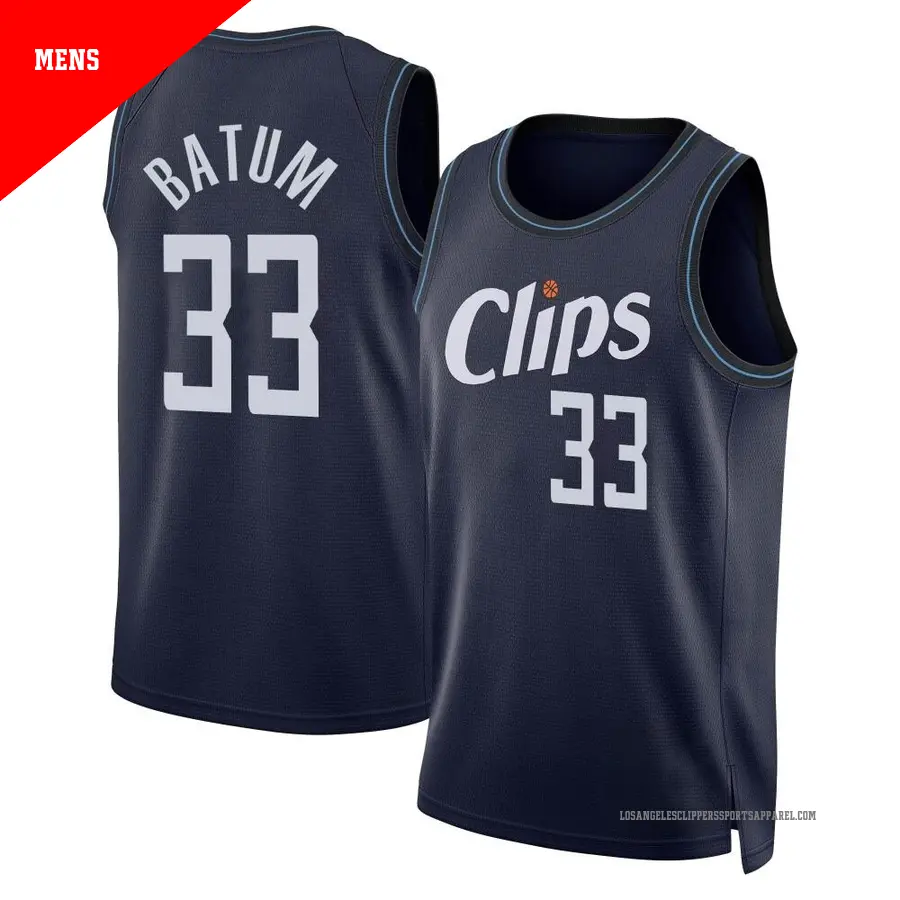 ＃33 Men's Nicolas Batum Los Angeles Clippers 2023/24 Swingman Black City Edition Jersey