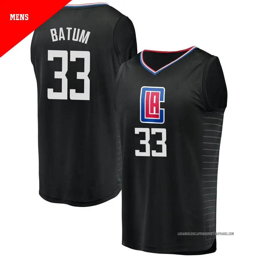 ＃33 Men's Nicolas Batum Los Angeles Clippers Black Fast Break JerseyStatement Edition