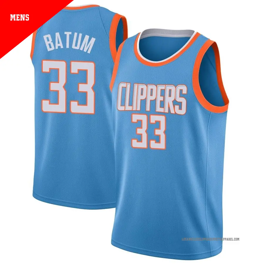 ＃33 Men's Nicolas Batum Los Angeles Clippers Blue Swingman JerseyCity Edition