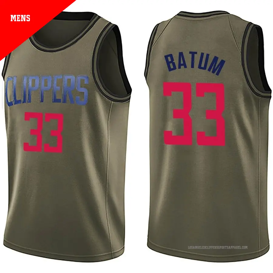 ＃33 Men's Nicolas Batum Los Angeles Clippers Green Swingman Salute to Service Jersey