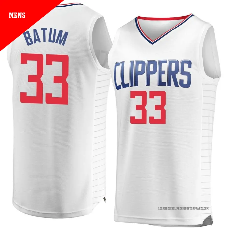 ＃33 Men's Nicolas Batum Los Angeles Clippers White Fast Break JerseyAssociation Edition