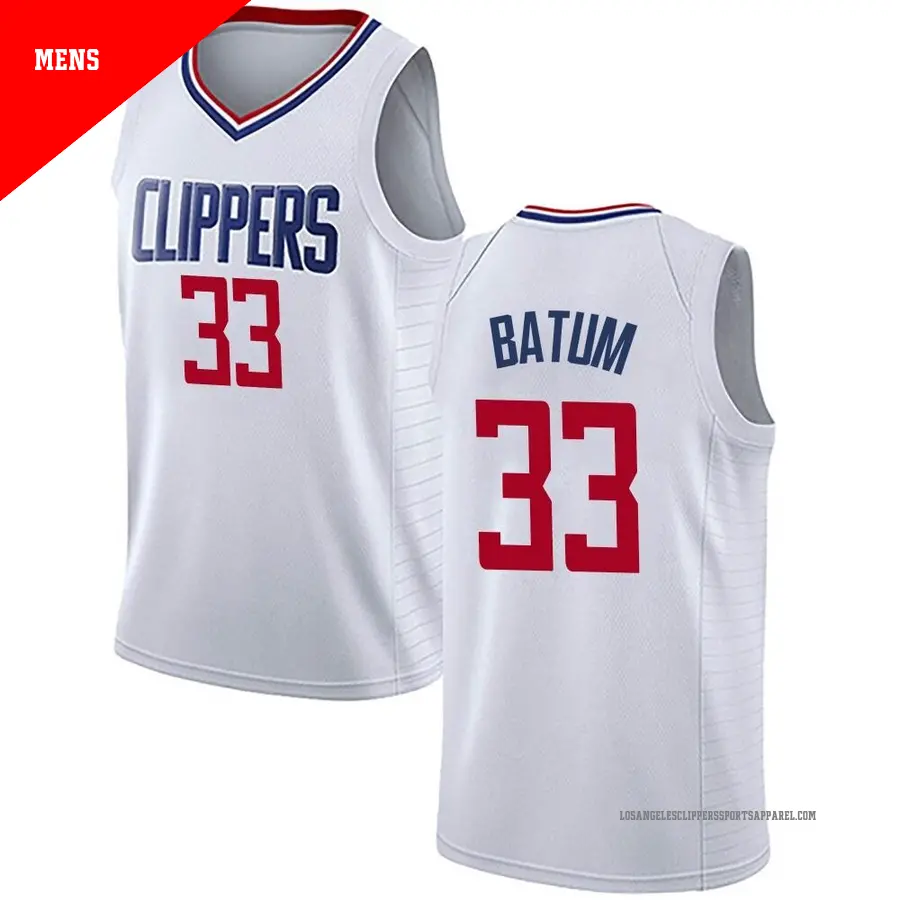 ＃33 Men's Nicolas Batum Los Angeles Clippers White Swingman JerseyAssociation Edition