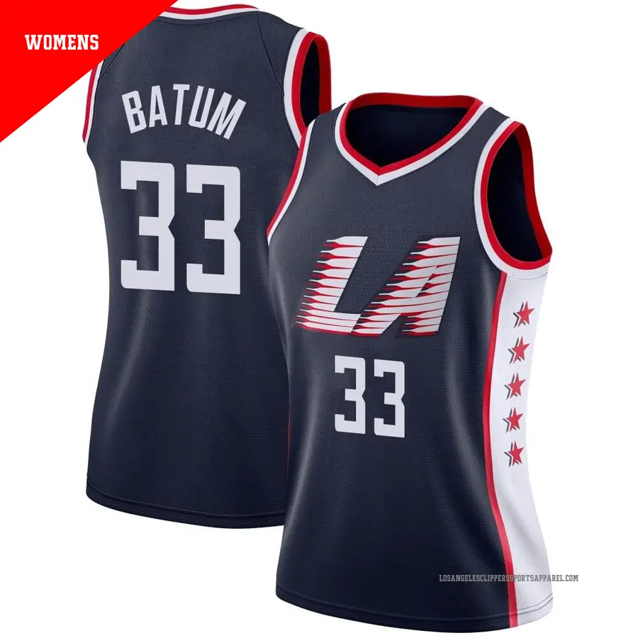 ＃33 Women's Nicolas Batum Los Angeles Clippers 2018/19 Swingman Navy JerseyCity Edition