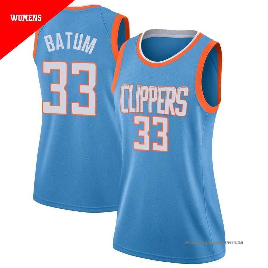 ＃33 Women's Nicolas Batum Los Angeles Clippers Blue Swingman JerseyCity Edition