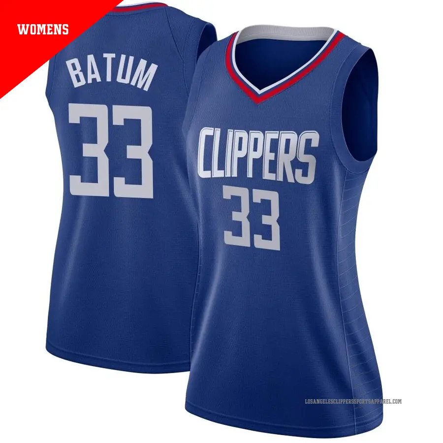 ＃33 Women's Nicolas Batum Los Angeles Clippers Blue Swingman JerseyIcon Edition