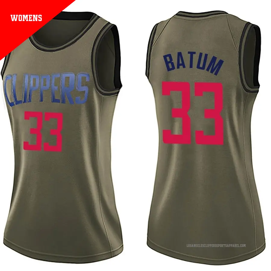 ＃33 Women's Nicolas Batum Los Angeles Clippers Green Swingman Salute to Service Jersey