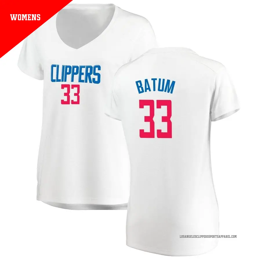 ＃33 Women's Nicolas Batum Los Angeles Clippers White Fast Break JerseyAssociation Edition