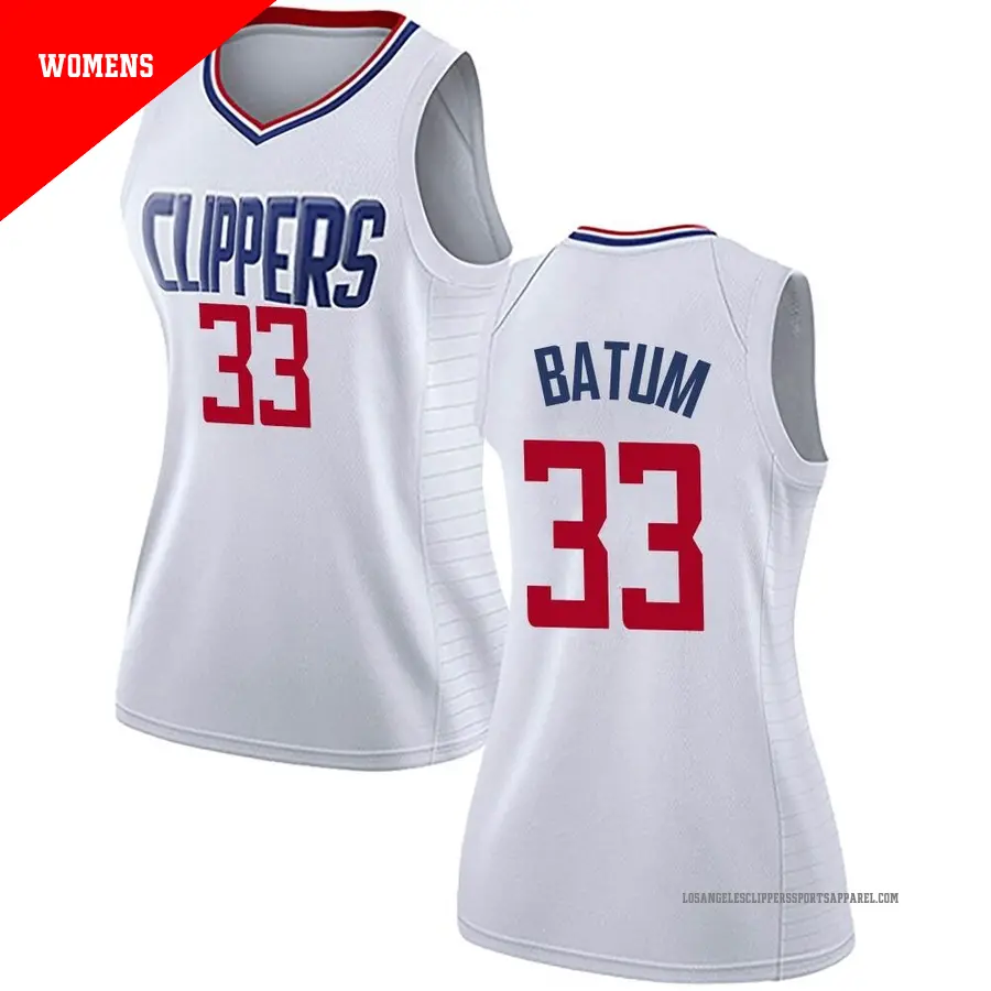 ＃33 Women's Nicolas Batum Los Angeles Clippers White Swingman JerseyAssociation Edition